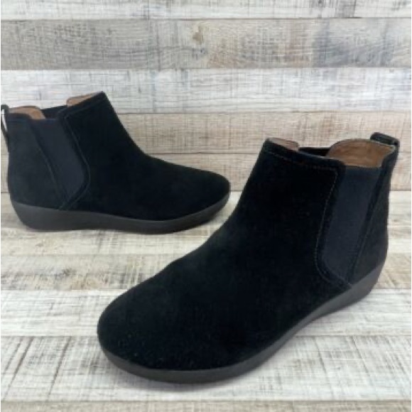 Fitflop Shoes Nwot Fitflop Superchelsea Pull On Black Suede Ankle
